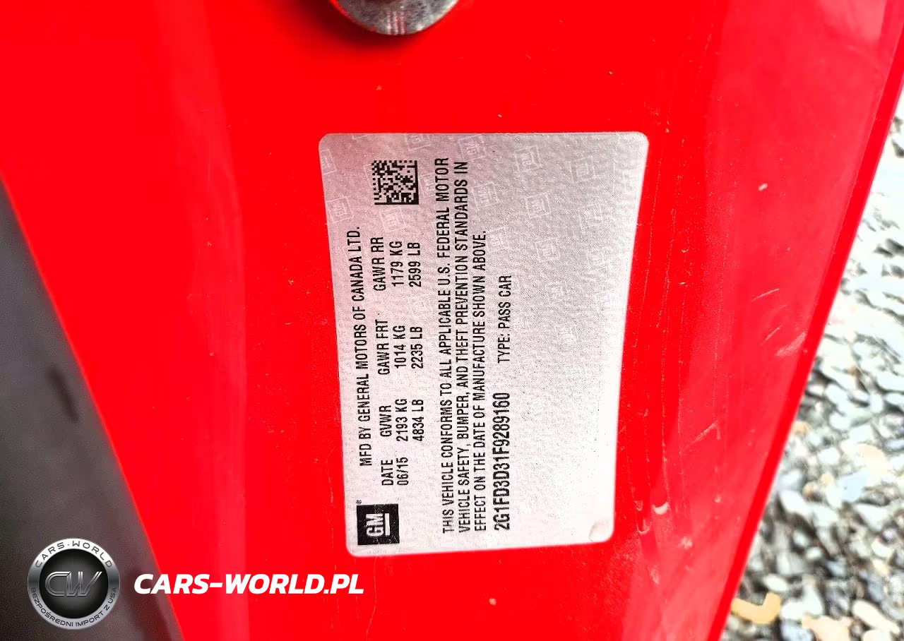 2015 Chevrolet Camaro Lt VIN:2G1FD3D31F9289160 - 12