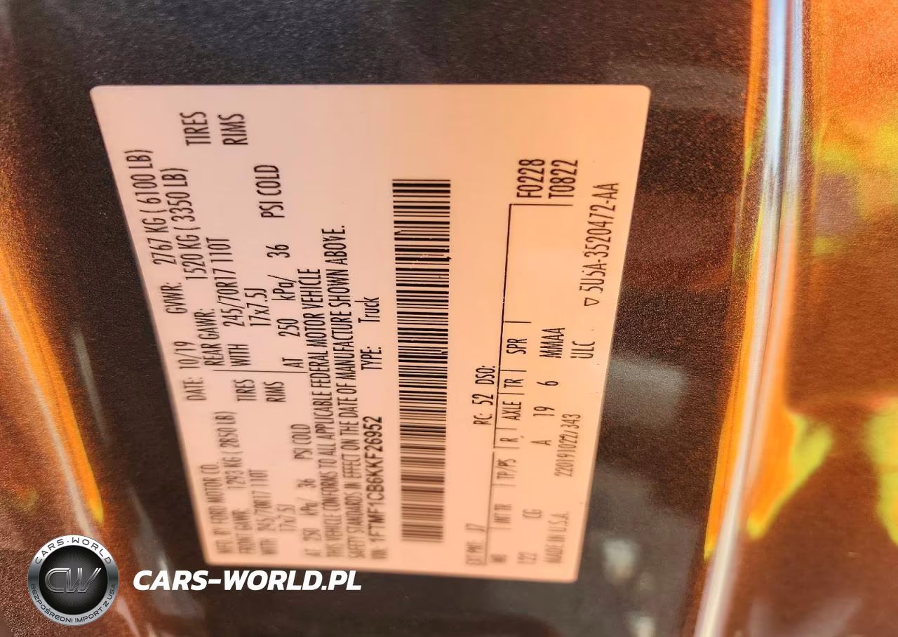 2019 Ford F150 VIN:1FTMF1CB6KKF26952 - 12