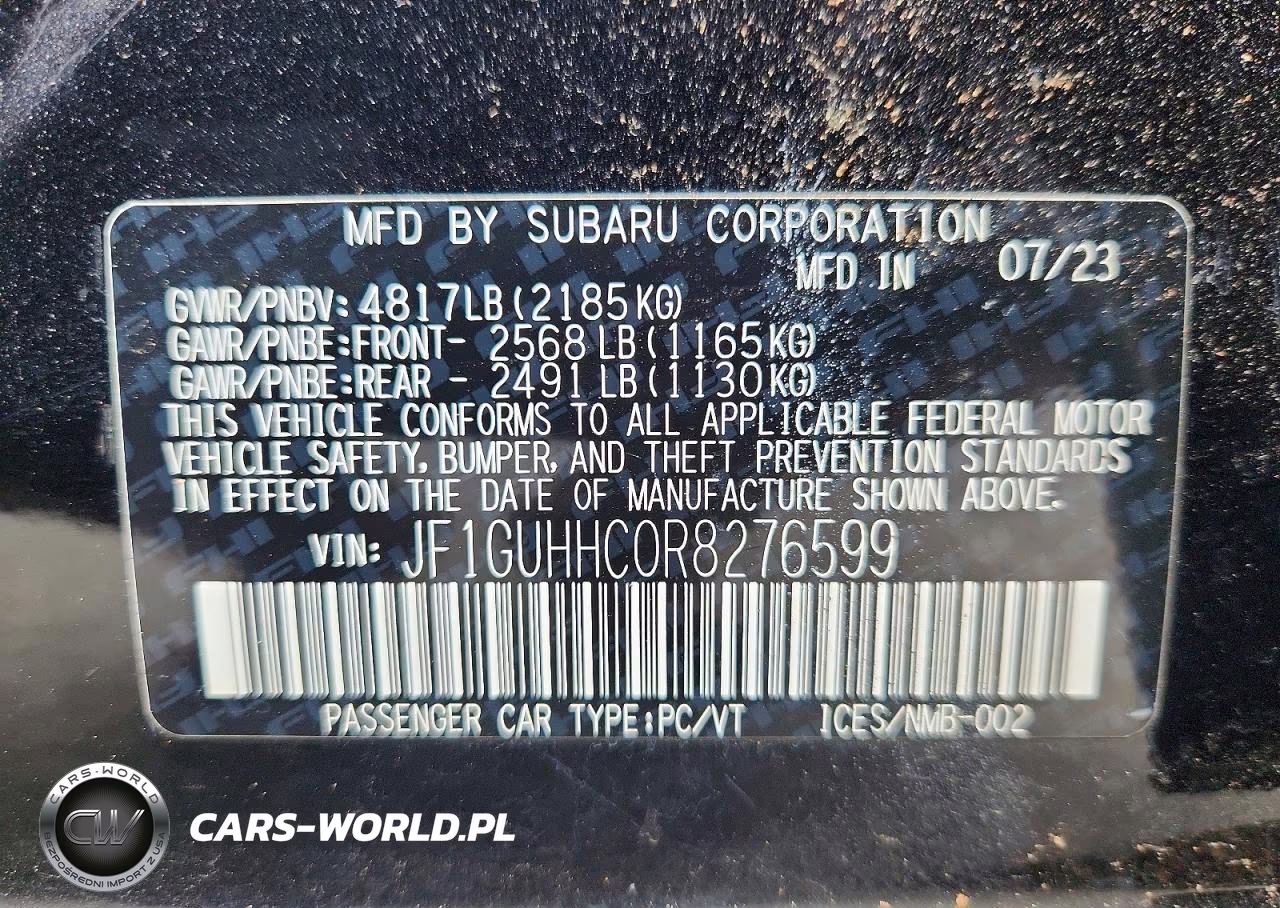 2024 Subaru Impreza Rs VIN:JF1GUHHC0R8276599 - 12