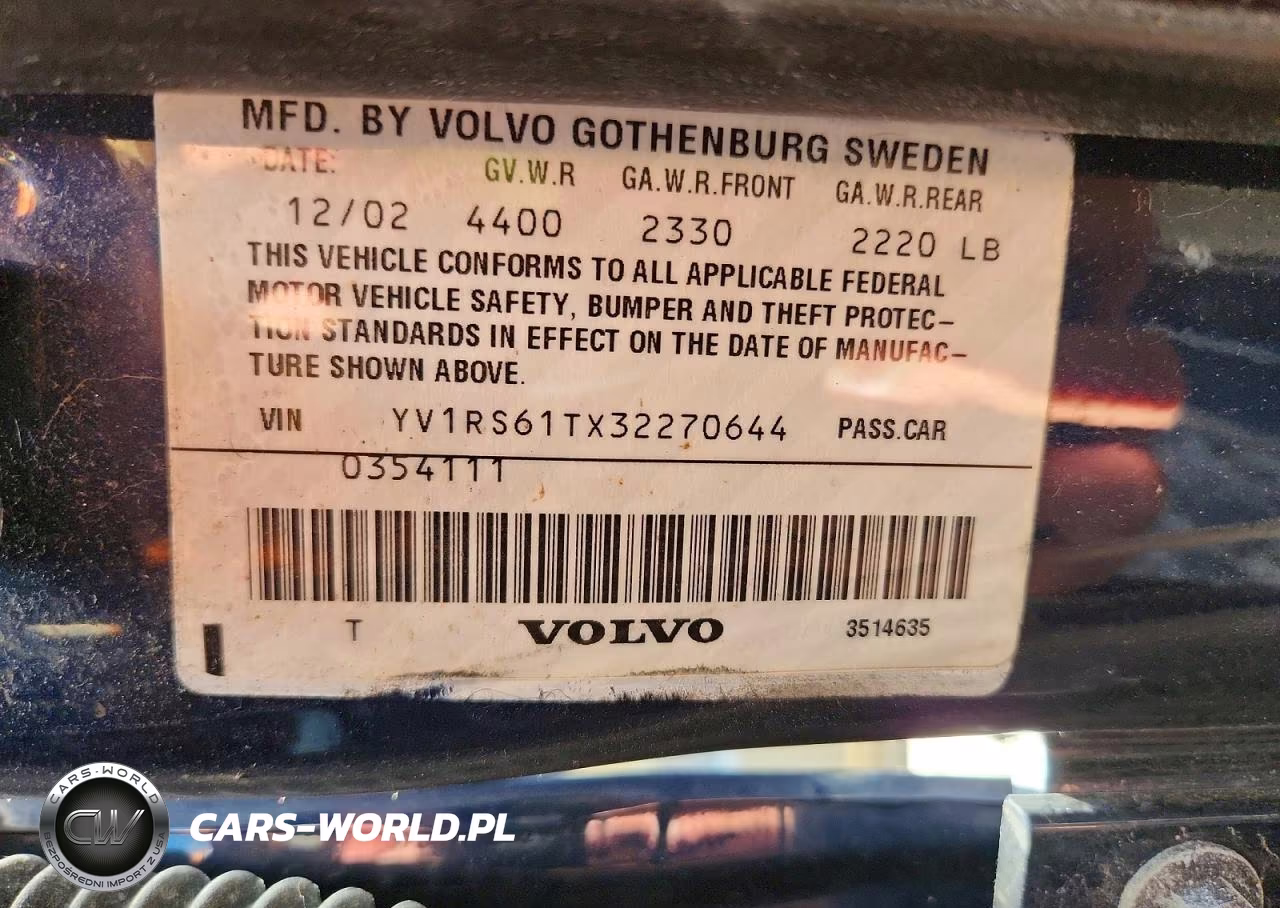2003 Volvo S60 VIN:YV1RS61TX32270644 - 12