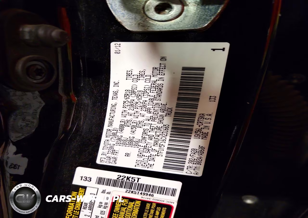 2012 Toyota Tundra Double Cab Sr5 VIN:5TFUY5F16CX231665 - 12