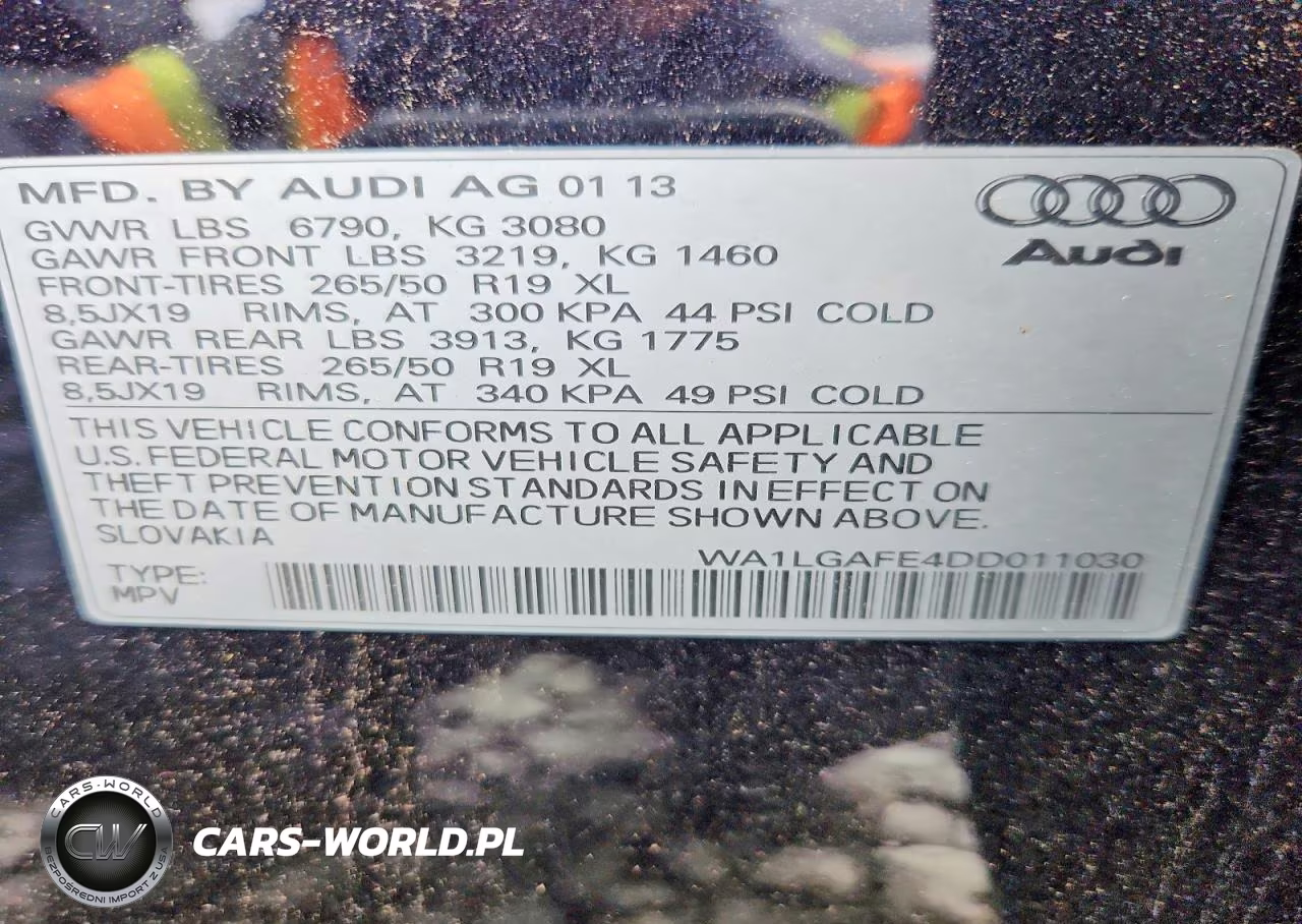 2013 Audi Q7 Premium Plus VIN:WA1LGAFE4DD011030 - 13