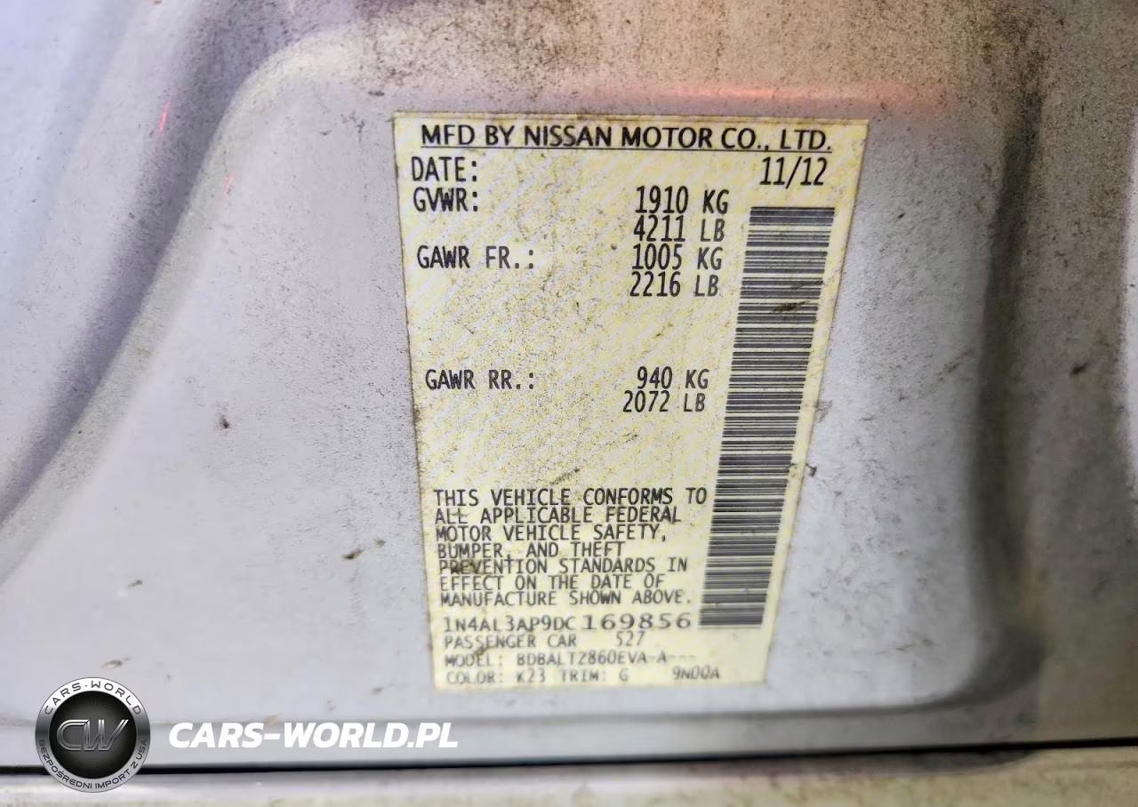2013 Nissan Altima 2.5 VIN:1N4AL3AP9DC169856 - 12