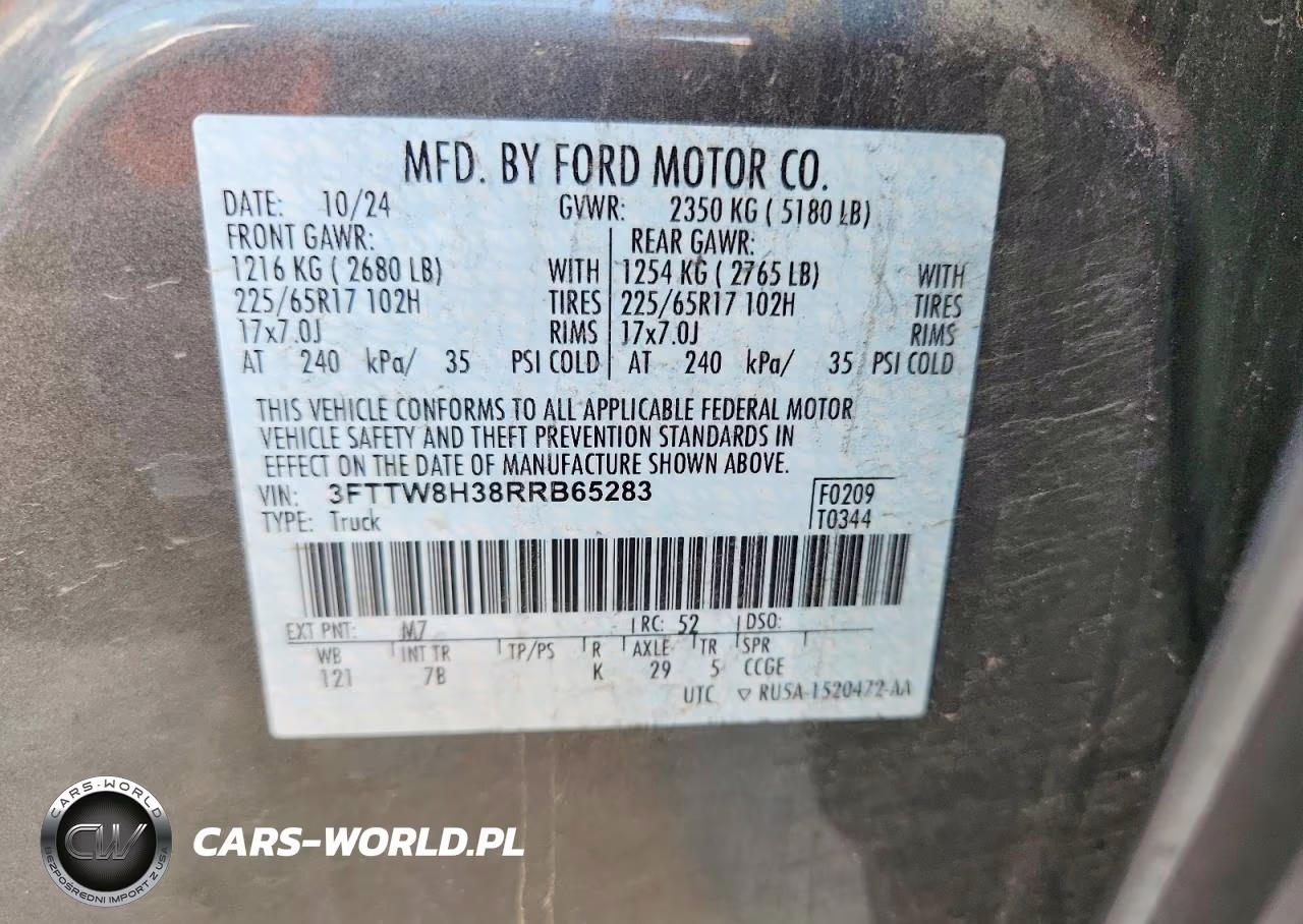 2024 Ford Maverick Xlt VIN:3FTTW8H38RRB65283 - 12