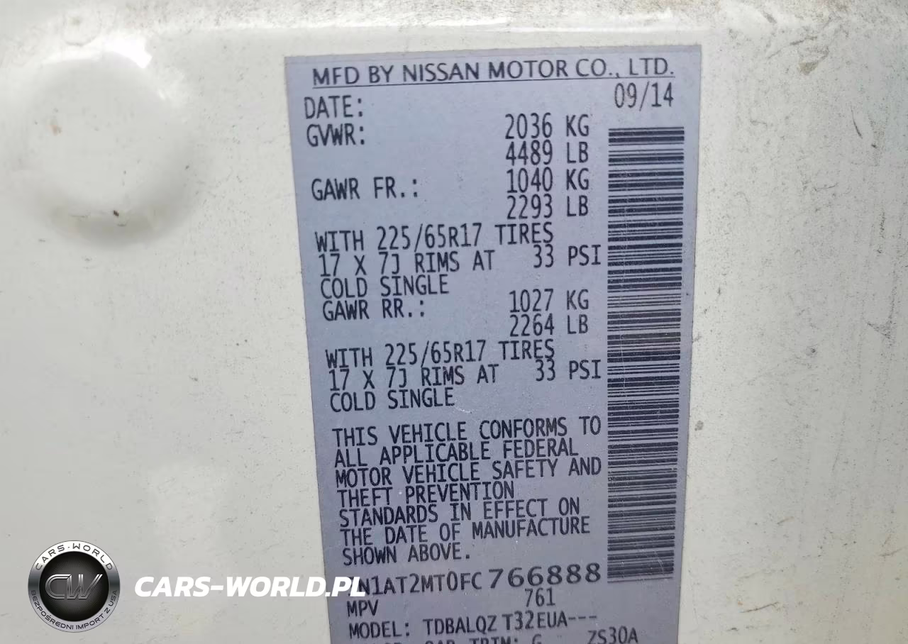 2015 Nissan Rogue Sv VIN:5N1AT2MT0FC766888 - 14
