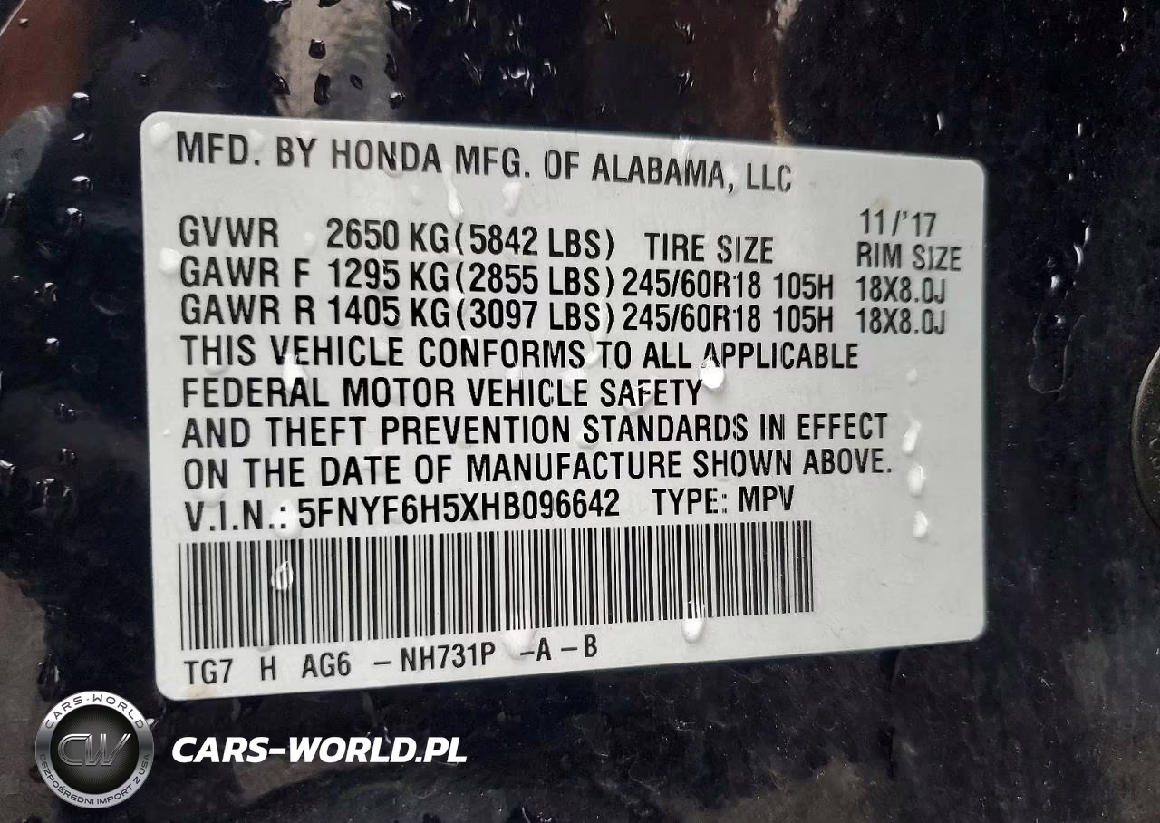 2017 Honda Pilot Exl VIN:5FNYF6H5XHB096642 - 14