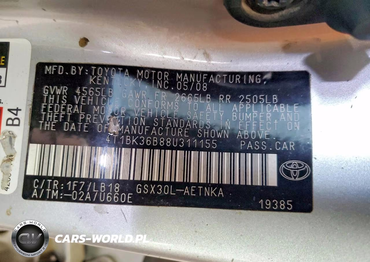 2008 Toyota Avalon Touring VIN:4T1BK36B88U311155 - 13