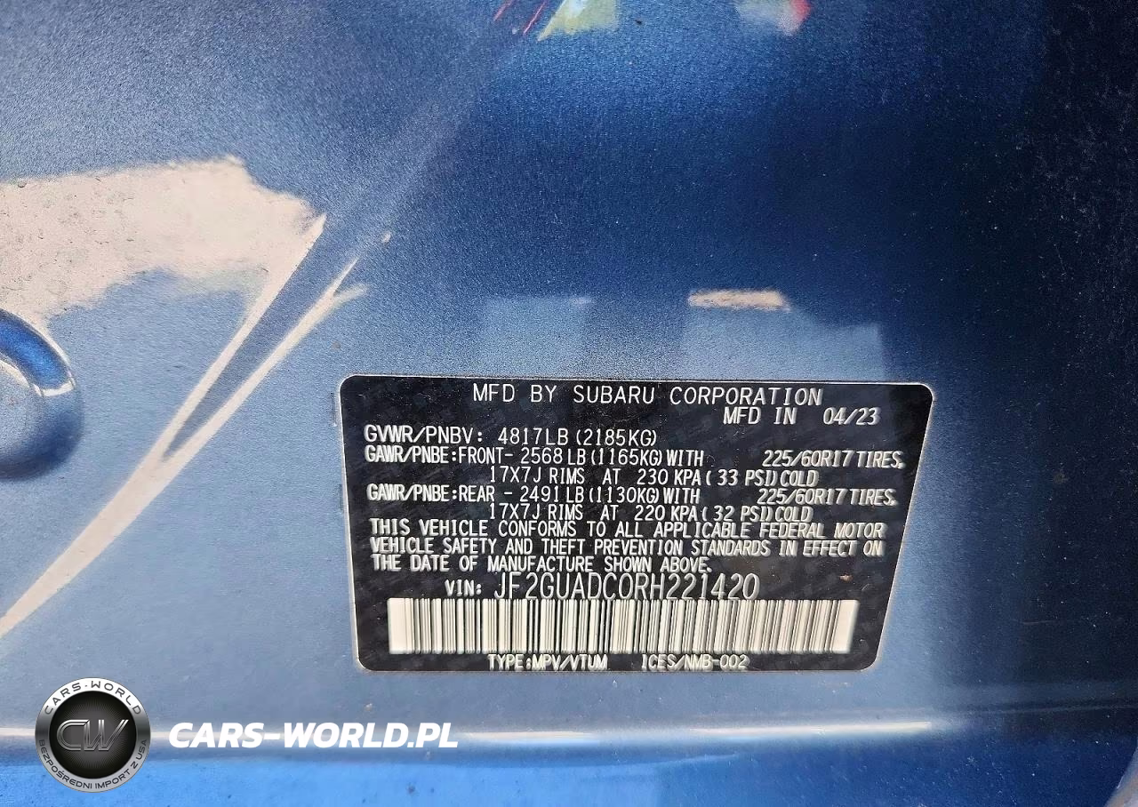 2024 Subaru Crosstrek Premium VIN:JF2GUADC0RH221420 - 14