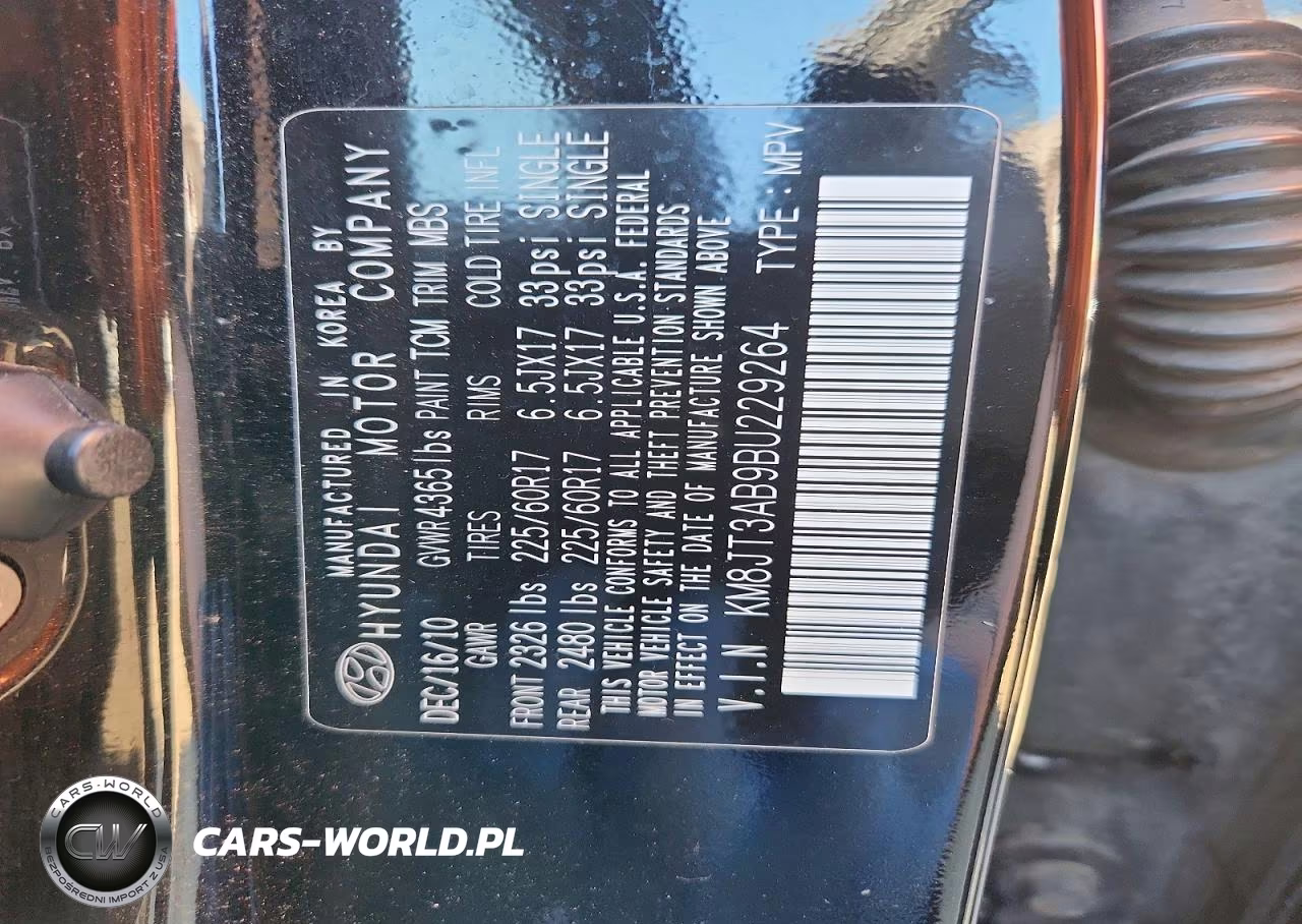 2011 Hyundai Tucson Gl VIN:KM8JT3AB9BU229264 - 12