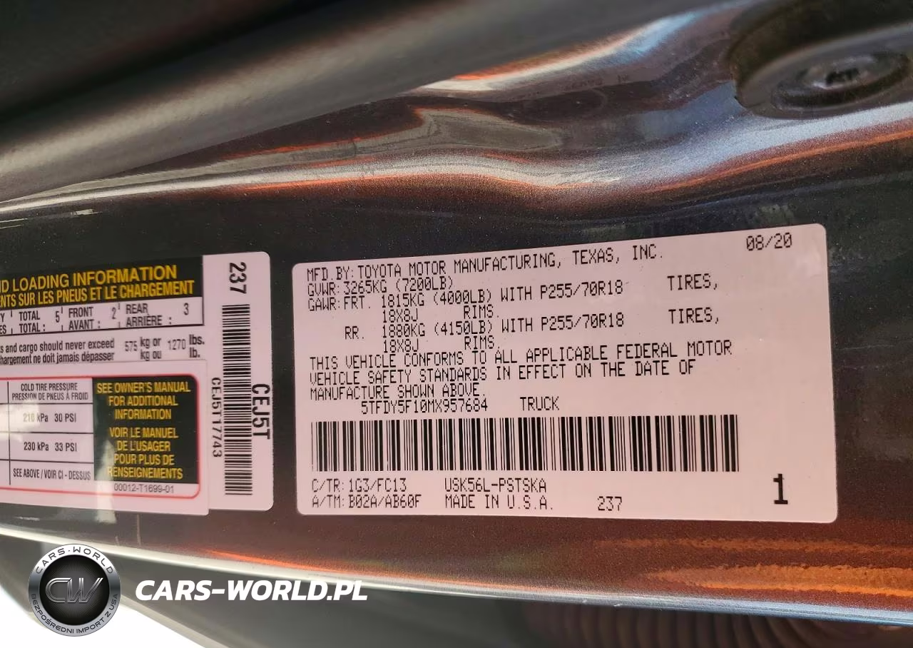 2021 Toyota Tundra Sr5 VIN:5TFDY5F10MX957684 - 12