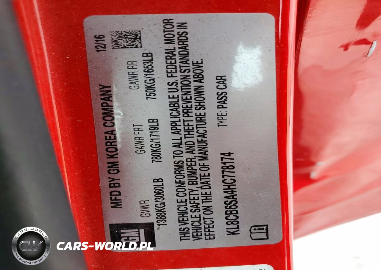 2017 Chevrolet Spark Ls VIN:KL8CB6SA4HC778174 - 12