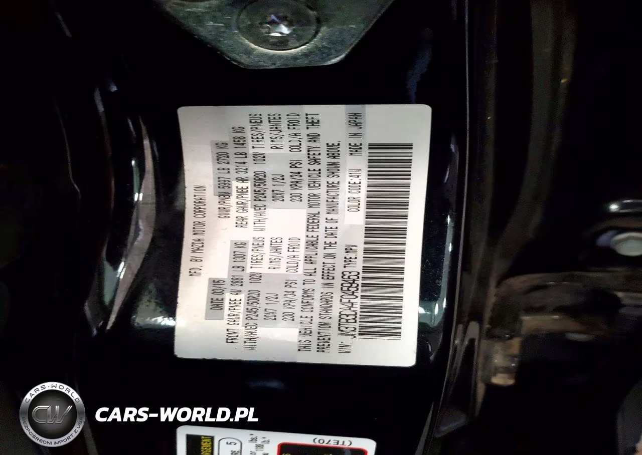 2015 Mazda Cx-9 Grand Touring VIN:JM3TB3DA4F0459463 - 13