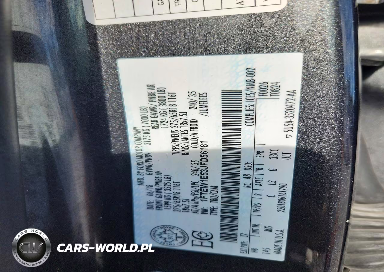 2018 Ford F150 Supercrew VIN:1FTEW1E53JFD56181 - 12