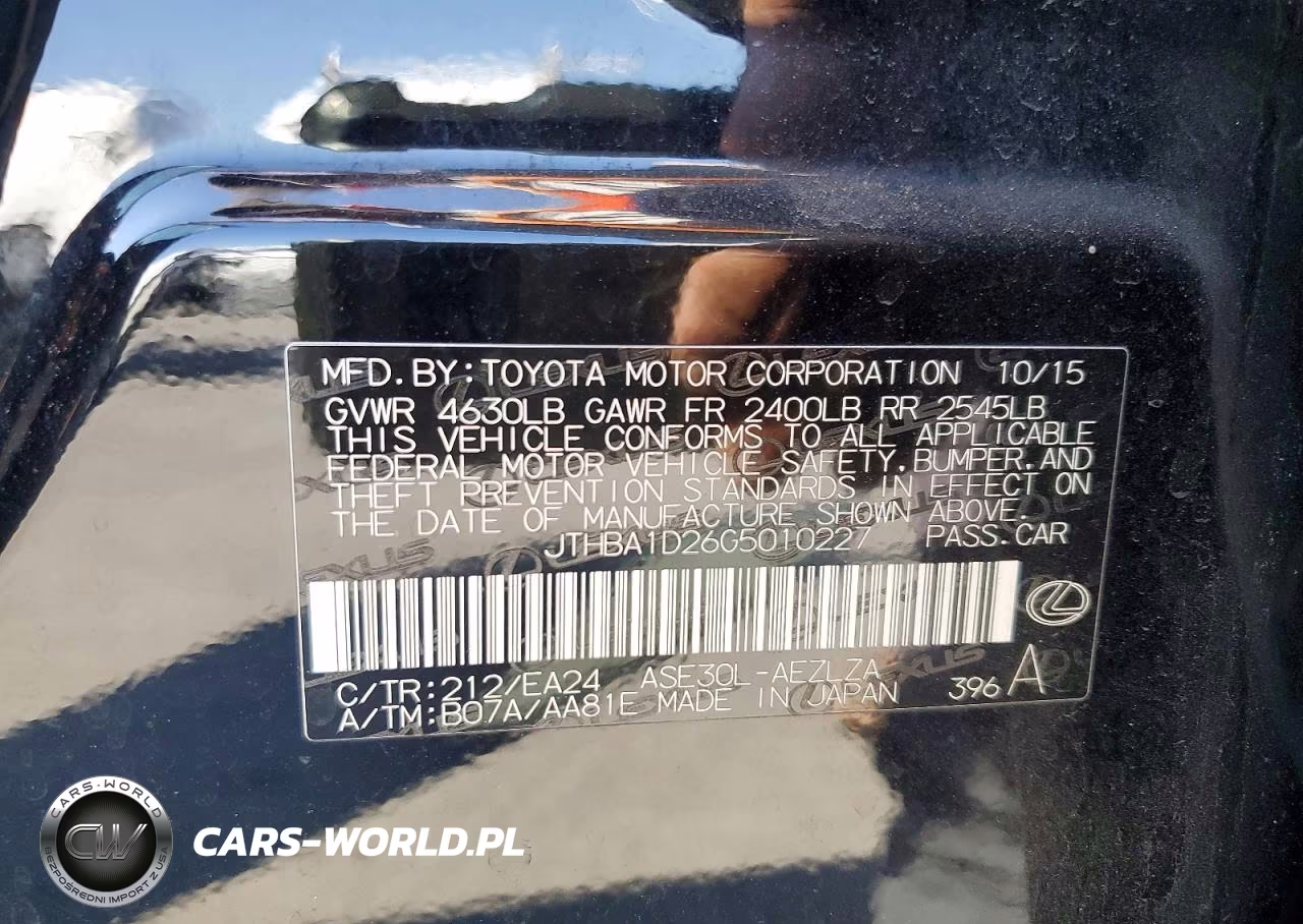 2016 Lexus Is 200T VIN:JTHBA1D26G5010227 - 12