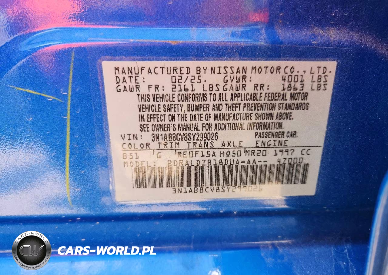2025 Nissan Sentra Sv VIN:3N1AB8CV8SY299026 - 12