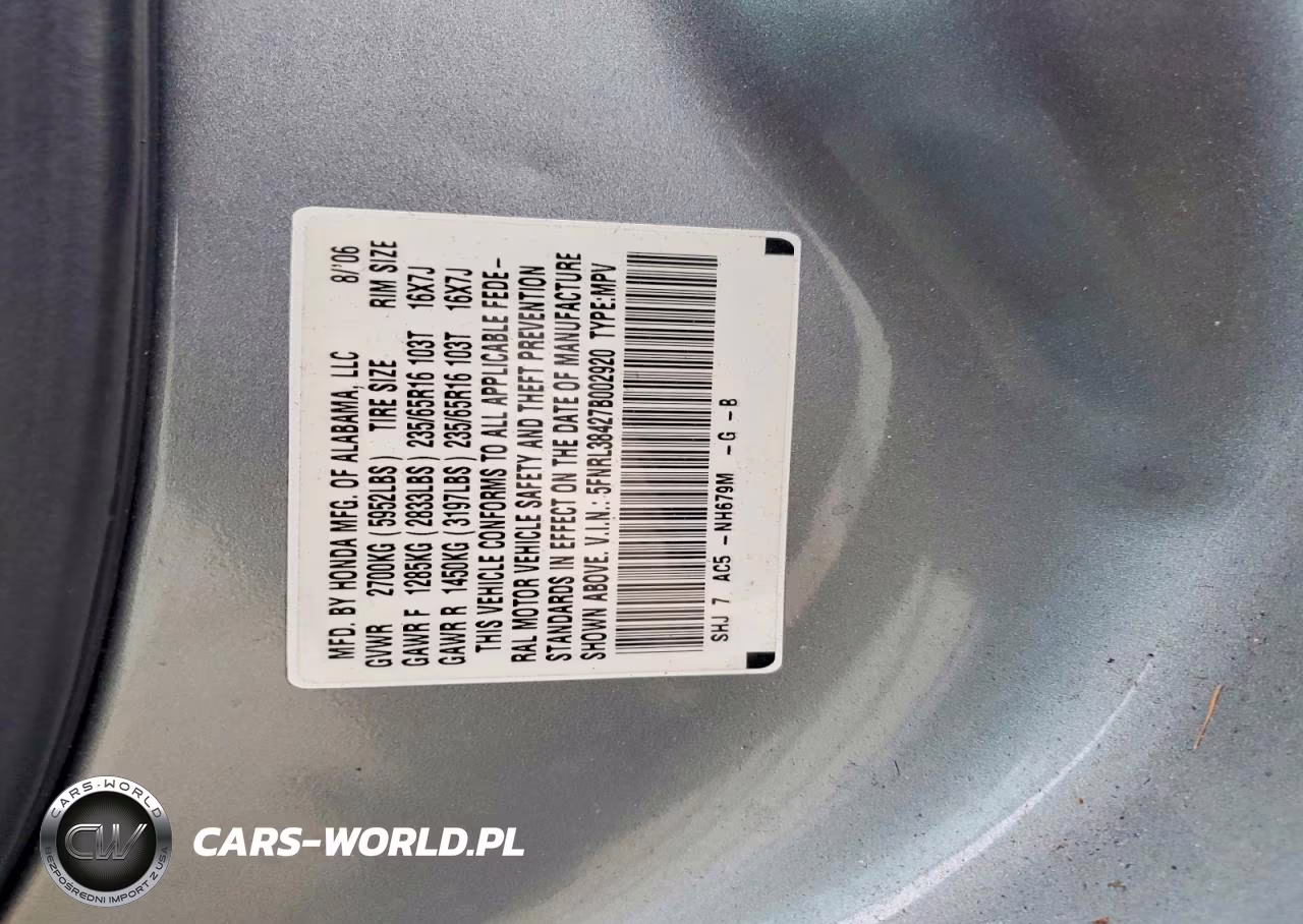 2007 Honda Odyssey Ex VIN:5FNRL38427B002920 - 13