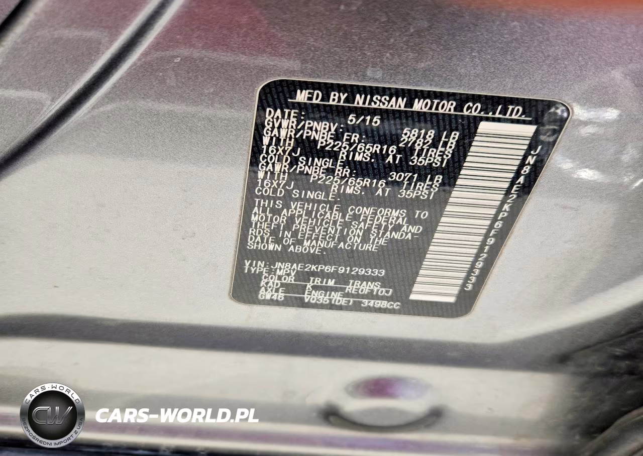 2015 Nissan Quest 3.5 Sv VIN:JN8AE2KP6F9129333 - 13