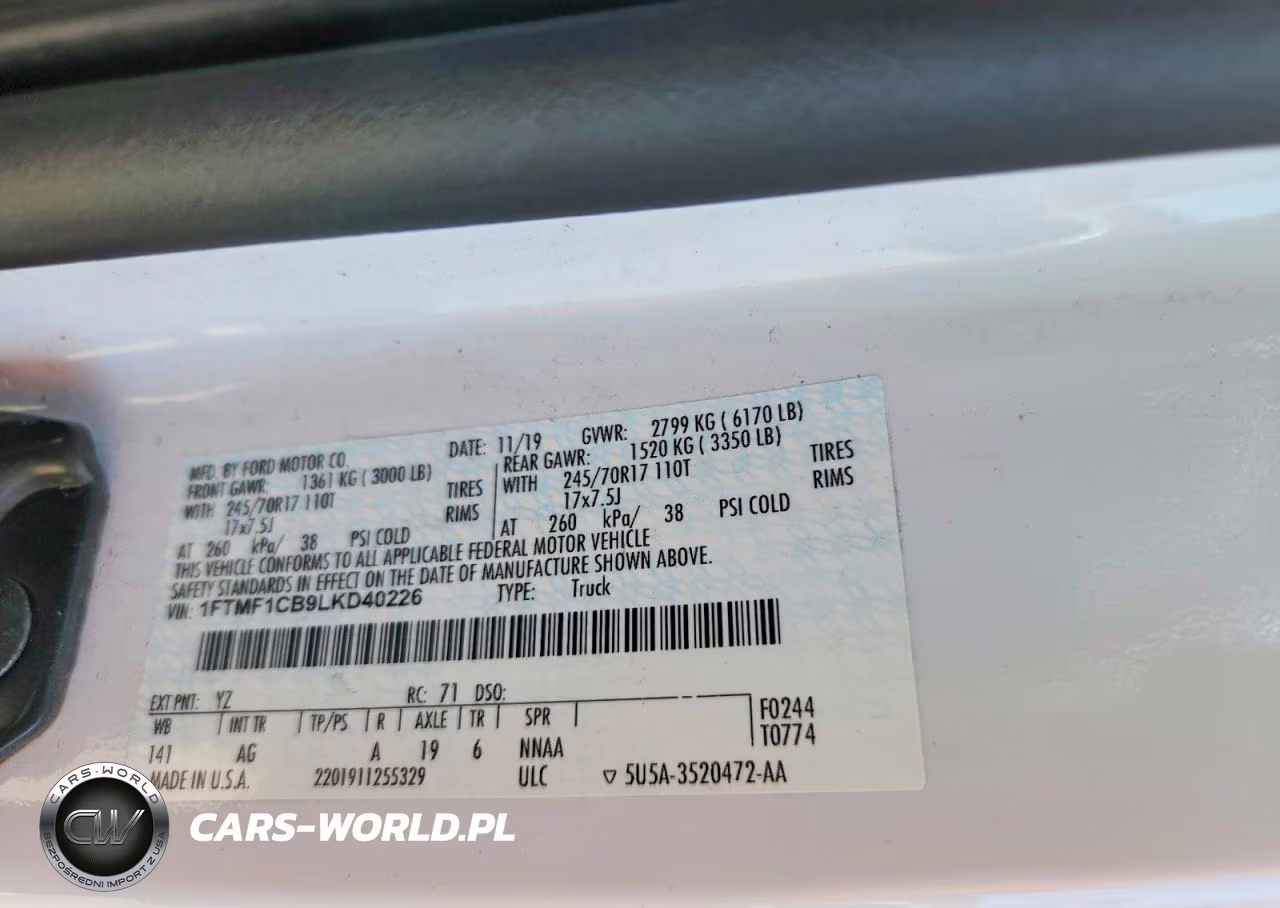 2020 Ford F150 VIN:1FTMF1CB9LKD40226 - 12