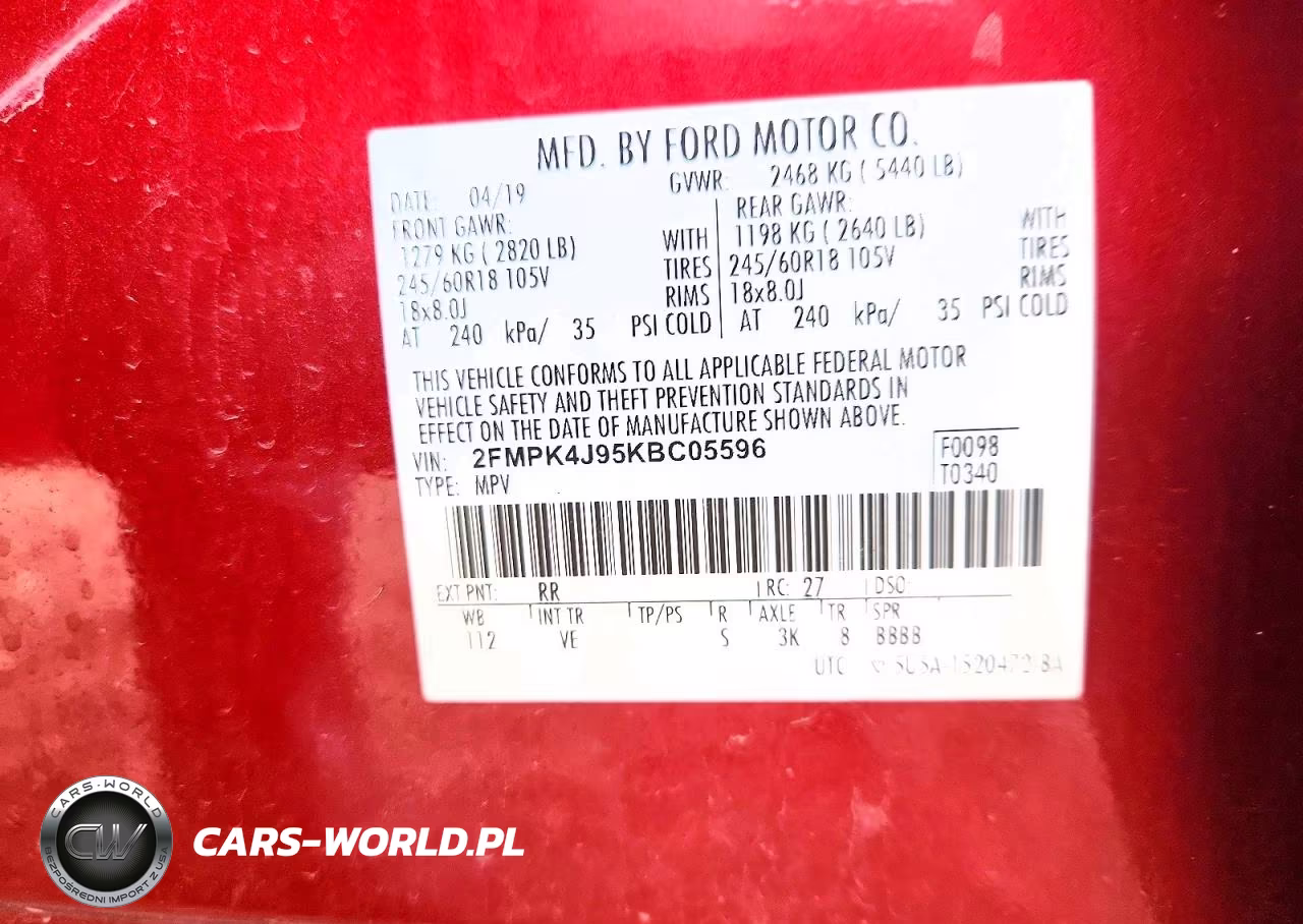 2019 Ford Edge Sel VIN:2FMPK4J95KBC05596 - 13