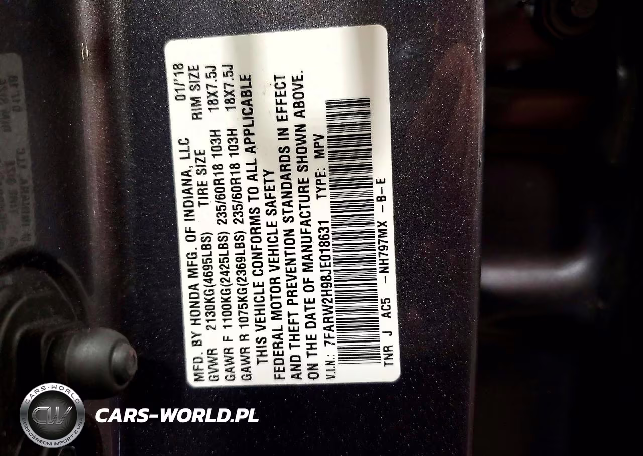 2018 Honda Cr-V Touring VIN:7FARW2H98JE018631 - 13