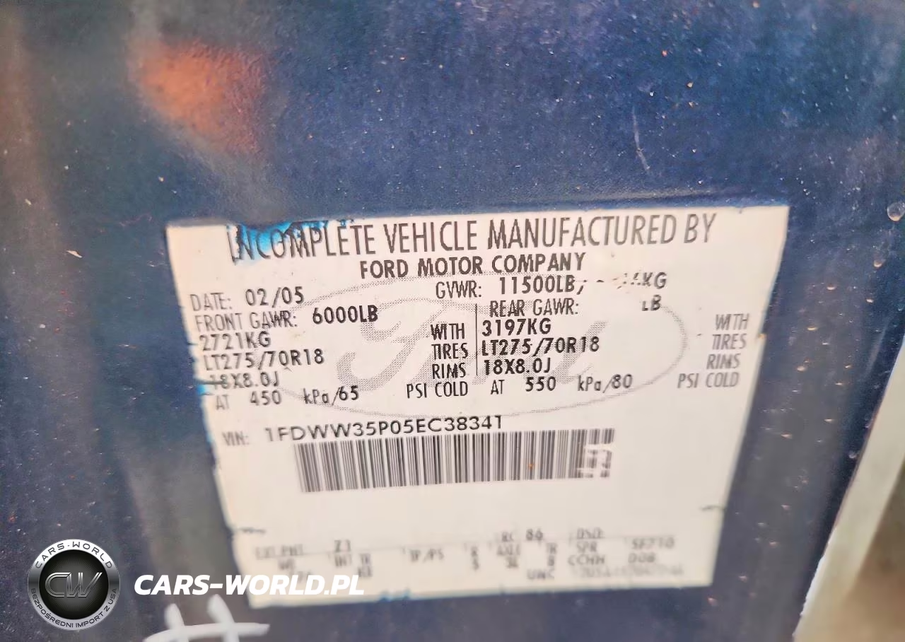 2005 Ford F350 Srw Super Duty VIN:1FDWW35P05EC38341 - 12