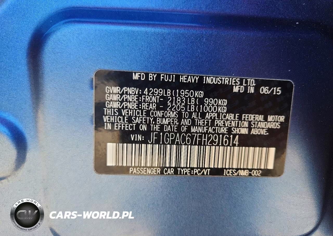 2015 Subaru Impreza Premium VIN:JF1GPAC67FH291614 - 12