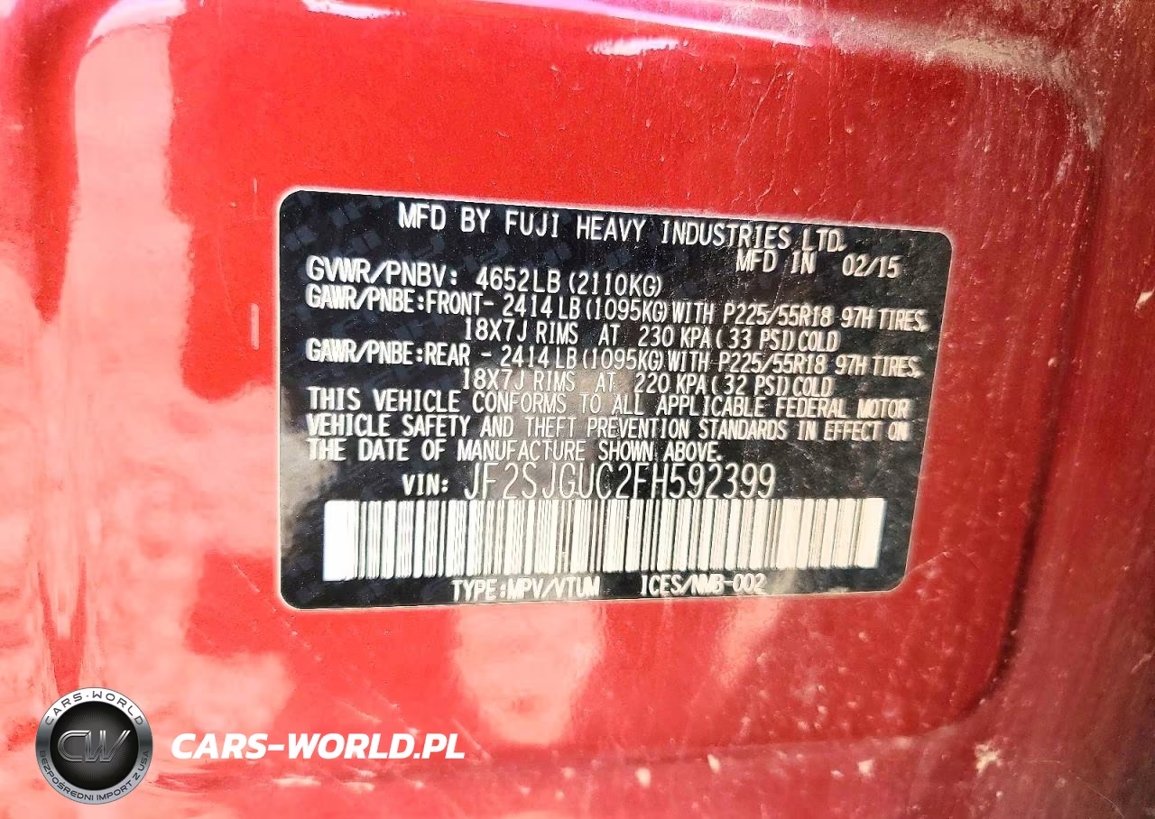 2015 Subaru Forester 2.0Xt Touring VIN:JF2SJGUC2FH592399 - 13