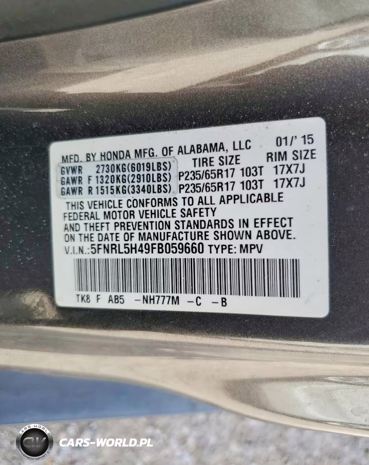 2015 Honda Odyssey Ex VIN:5FNRL5H49FB059660 - 14