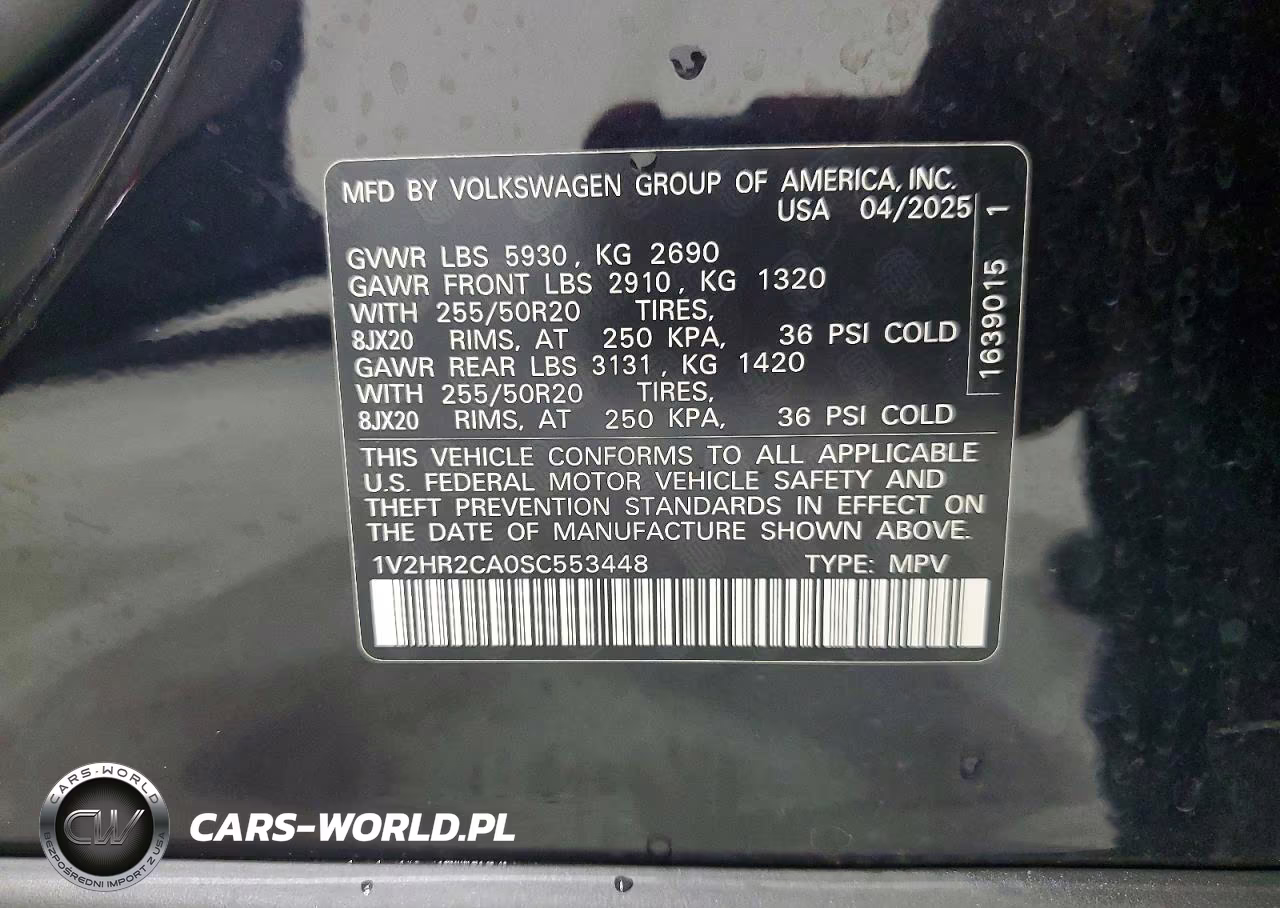 2025 Volkswagen Atlas Se VIN:1V2HR2CA0SC553448 - 13