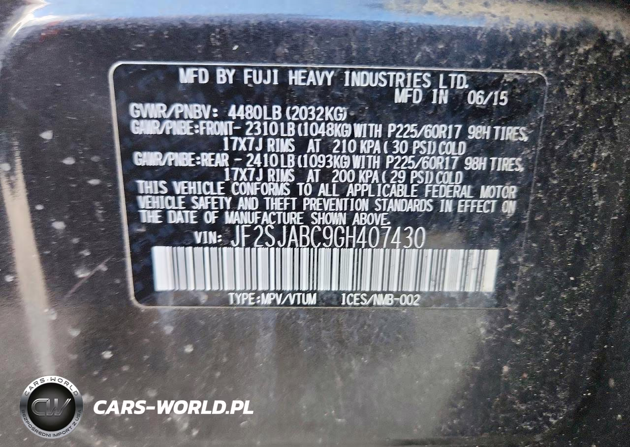 2016 Subaru Forester 2.5I VIN:JF2SJABC9GH407430 - 14