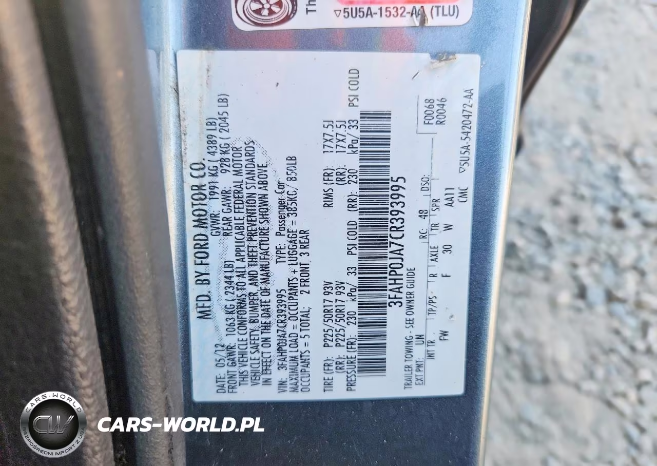 2012 Ford Fusion Sel VIN:3FAHP0JA7CR393995 - 12