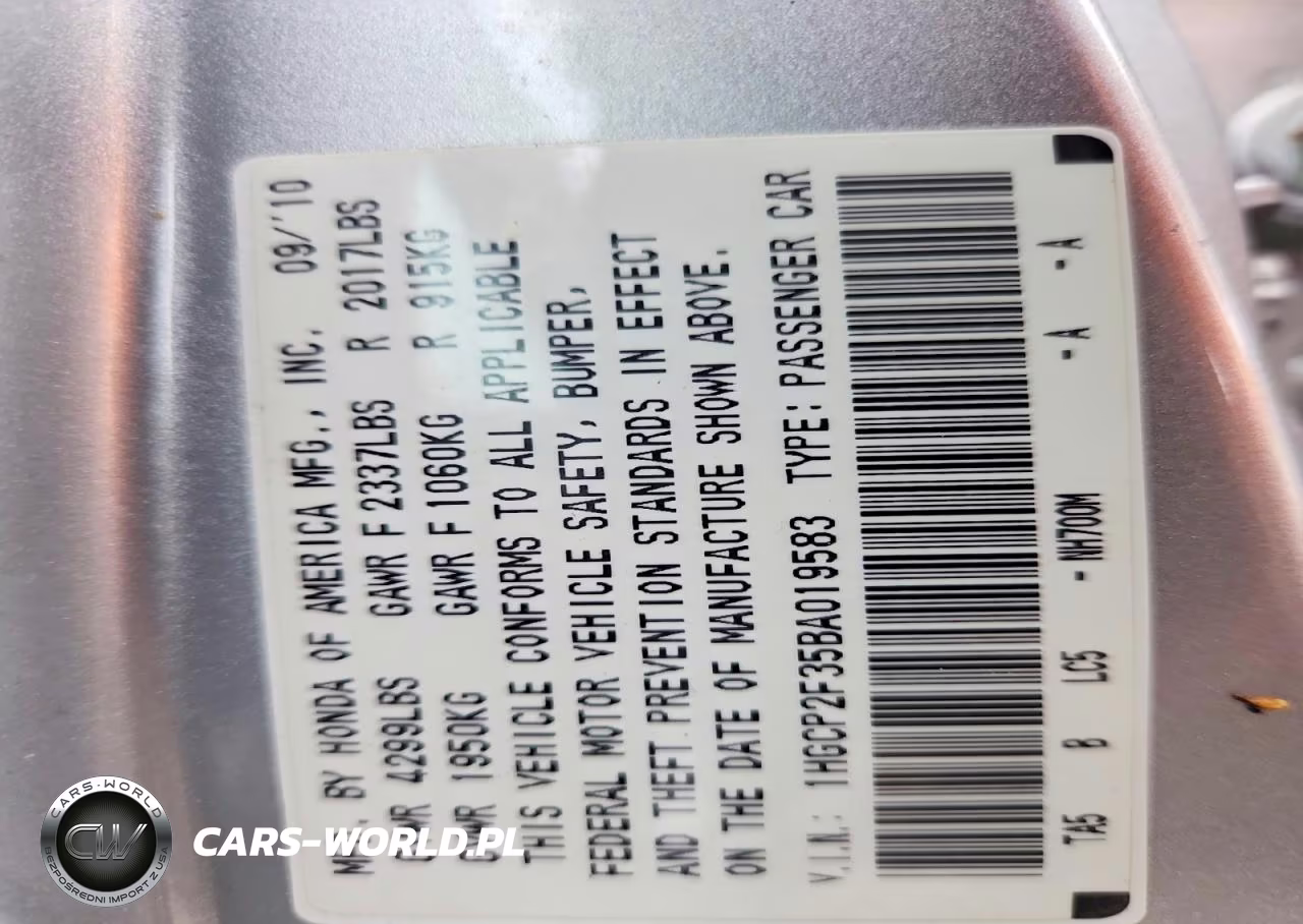 2011 Honda Accord Lx VIN:1HGCP2F35BA019583 - 12