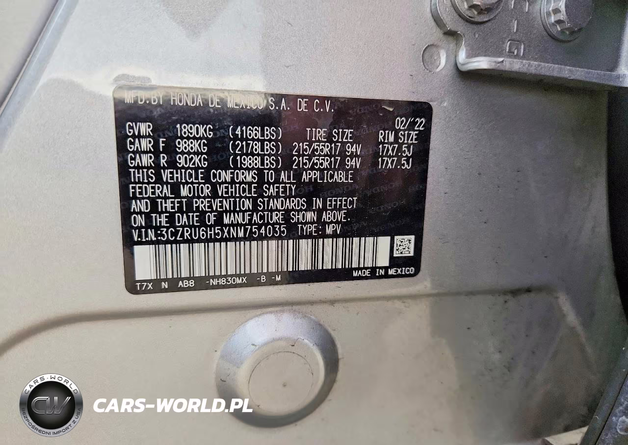2022 Honda Hr-V Ex VIN:3CZRU6H5XNM754035 - 12