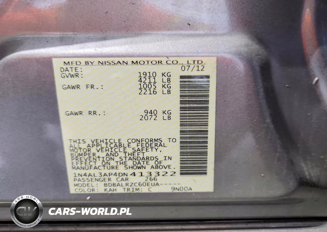 2013 Nissan Altima 2.5 VIN:1N4AL3AP4DN413322 - 12