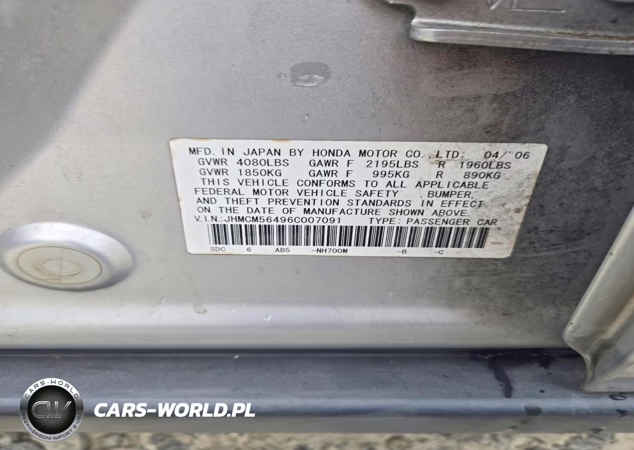 2006 Honda Accord Lx VIN:JHMCM56496C007091 - 12