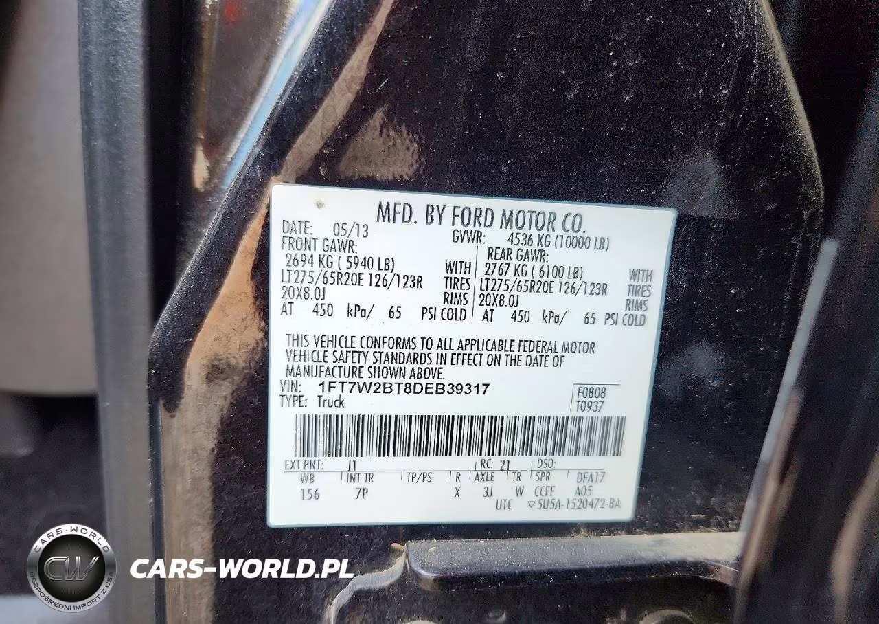 2013 Ford F250 Super Duty VIN:1FT7W2BT8DEB39317 - 12