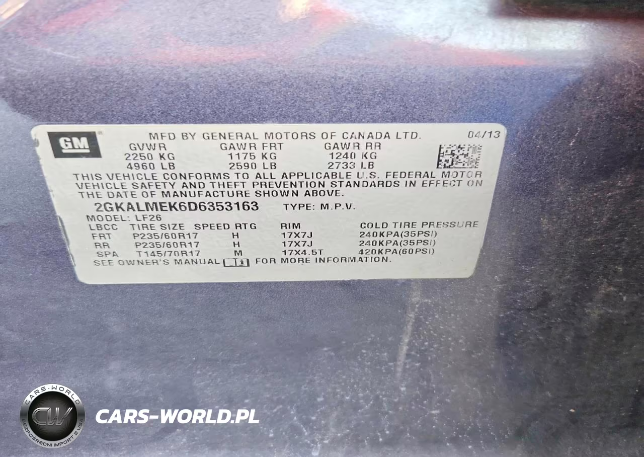 2013 GMC Terrain Sle VIN:2GKALMEK6D6353163 - 13