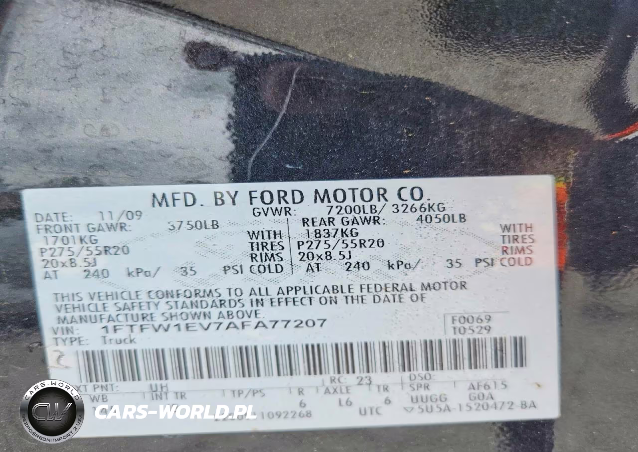 2010 Ford F150 Supercrew VIN:1FTFW1EV7AFA77207 - 12