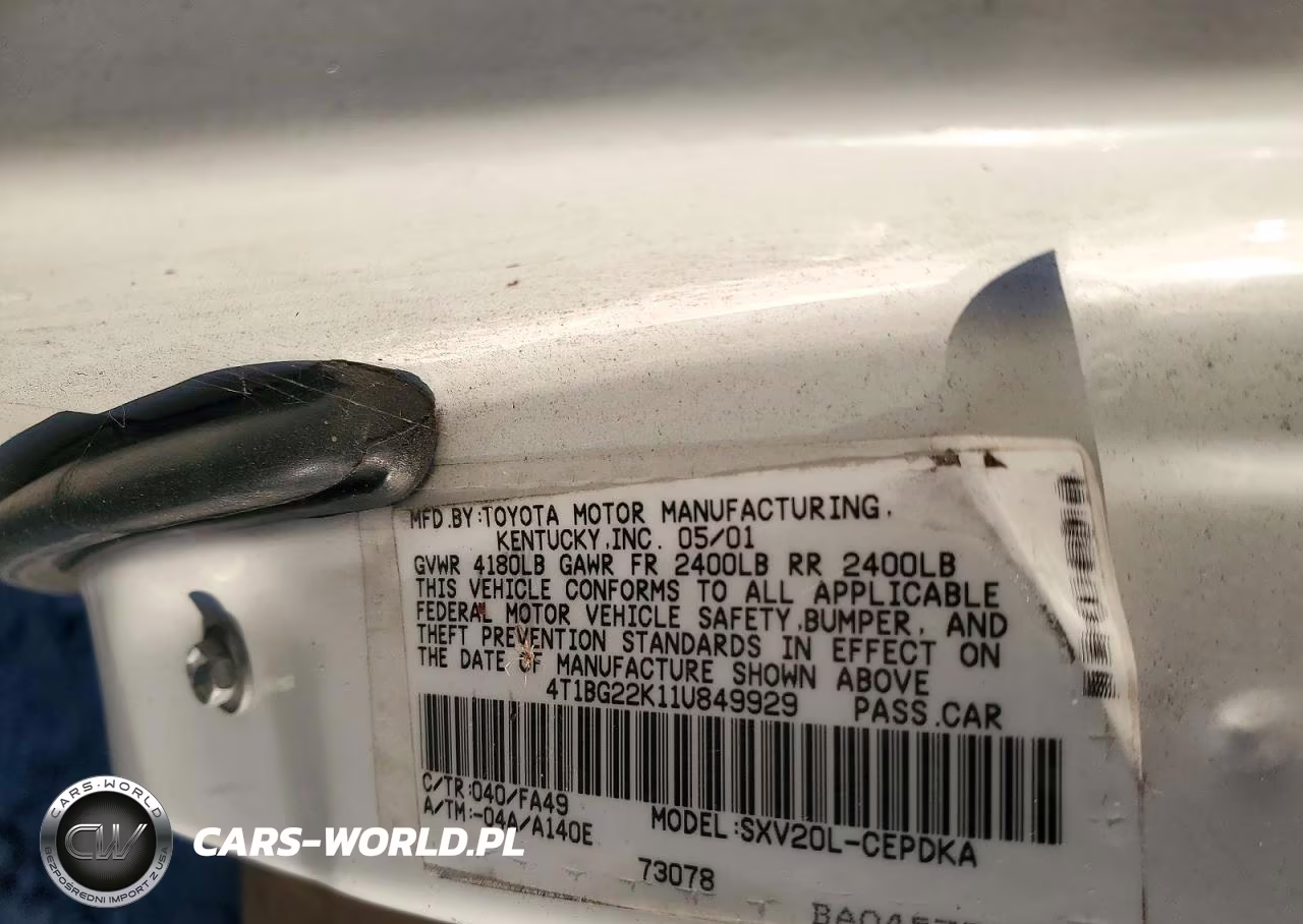 2001 Toyota Camry Ce VIN:4T1BG22K11U849929 - 13