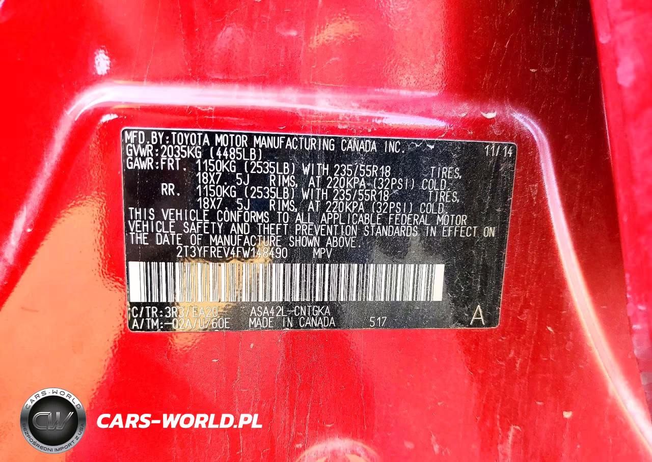 2015 Toyota Rav4 Limited VIN:2T3YFREV4FW148490 - 13