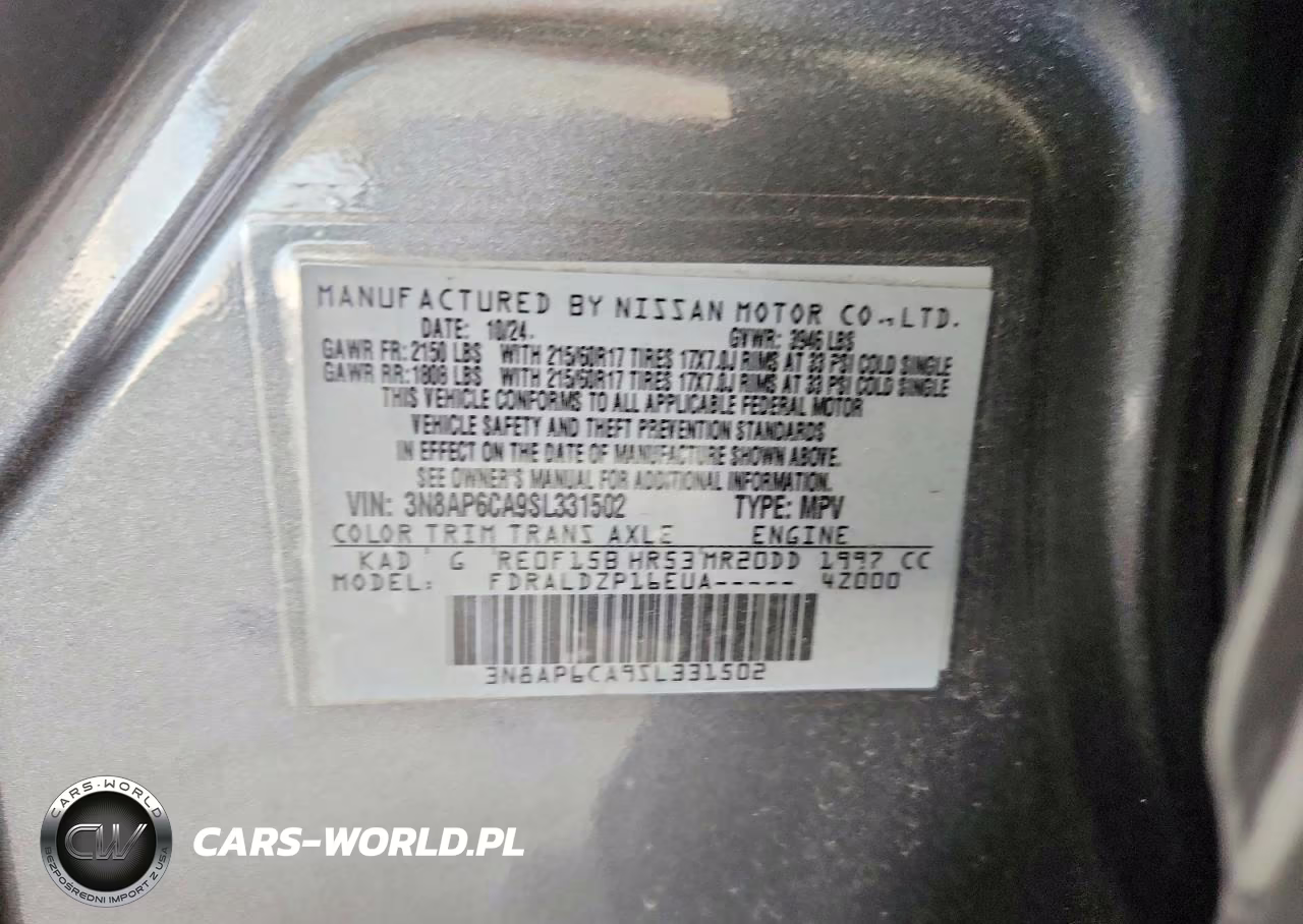 2025 Nissan Kicks Sv VIN:3N8AP6CA9SL331502 - 13