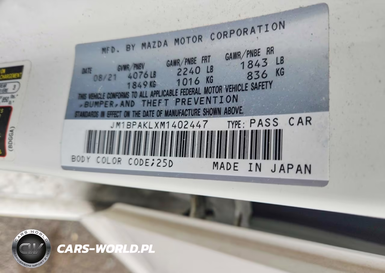 2021 Mazda 3 Select VIN:JM1BPAKLXM1402447 - 12