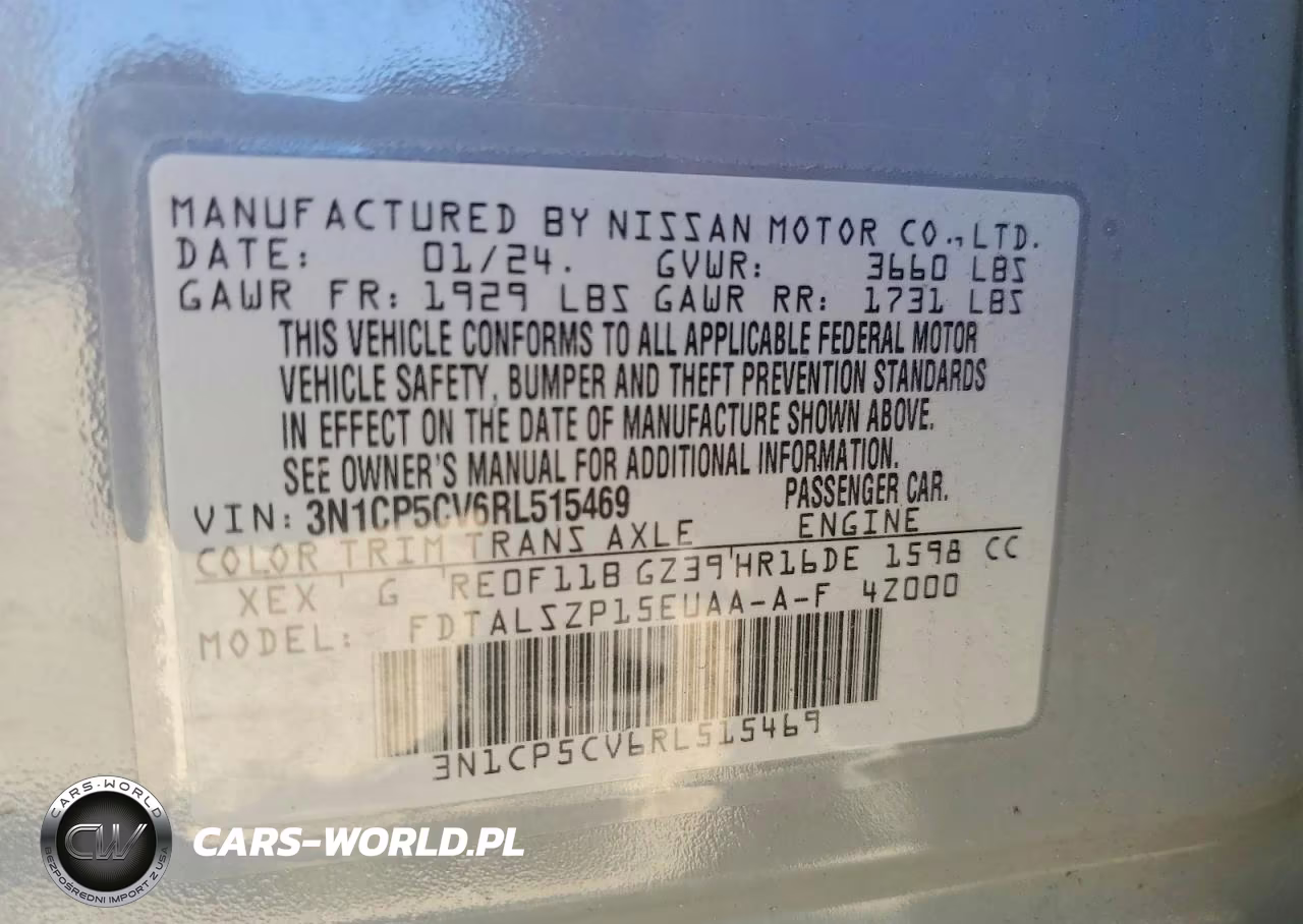 2024 Nissan Kicks Sv VIN:3N1CP5CV6RL515469 - 12