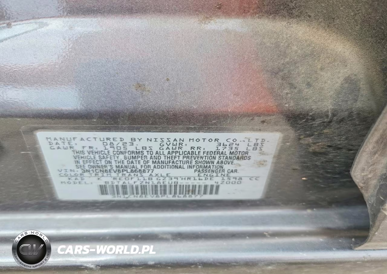 2023 Nissan Versa Sv VIN:3N1CN8EV8PL868877 - 12