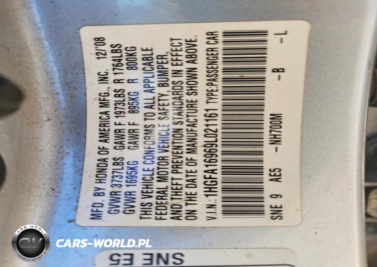 2009 Honda Civic Exl VIN:1HGFA16969L021161 - 12
