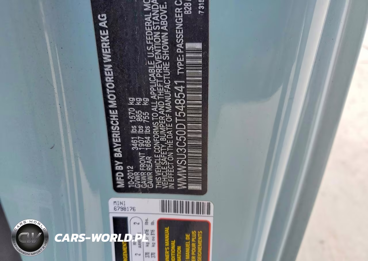 2013 Mini Cooper VIN:WMWSU3C50DT548541 - 12