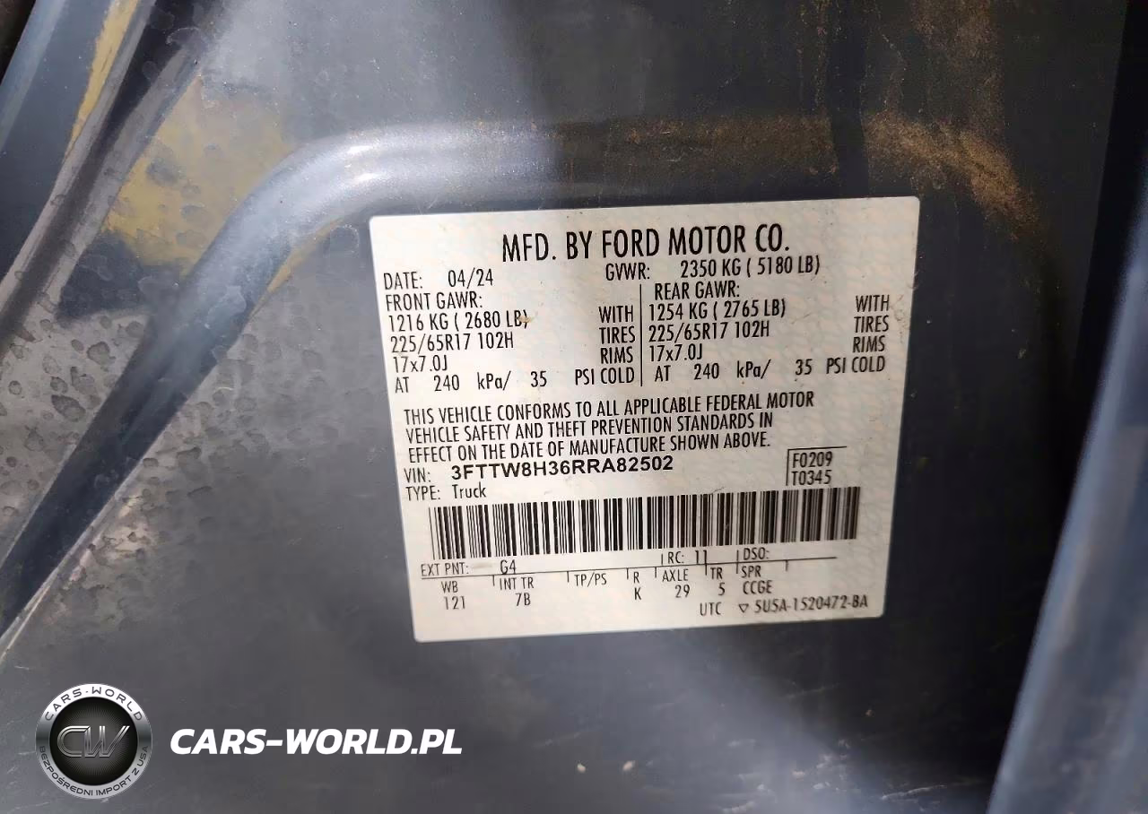 2024 Ford Maverick Xlt VIN:3FTTW8H36RRA82502 - 12