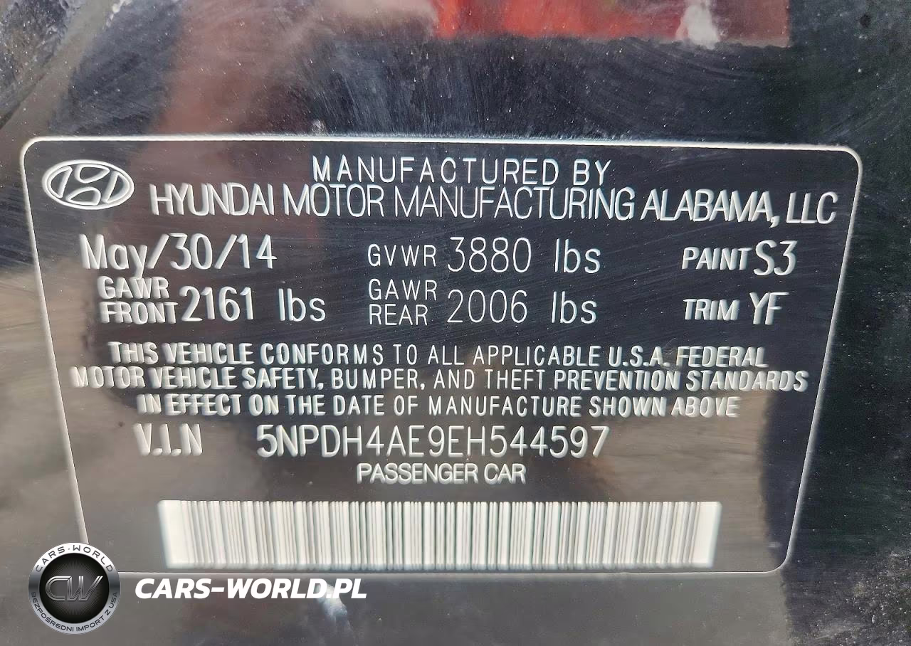2014 Hyundai Elantra Limited VIN:5NPDH4AE9EH544597 - 13