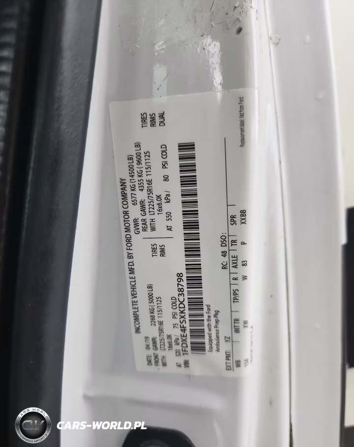2019 FORD ECONOLINE E450 SUPER DUTY CUTAWAY VAN VIN:1FDXE4FSXKDC38798 - 12