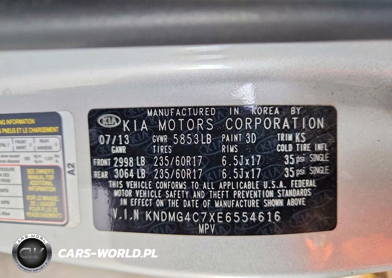 2014 Kia Sedona Lx VIN:KNDMG4C7XE6554616 - 13